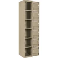 Clean Line Lockerette, 6 -tier, Bank of 3, 36" x 18" x 72", Steel, Beige, Rivet (Assembled) Waymarc Industries Inc