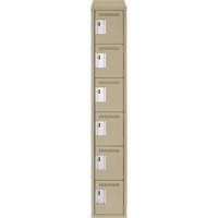 Clean Line Lockerette, 6 -tier, 12" x 18" x 78", Steel, Beige, Rivet (Assembled) Waymarc Industries Inc