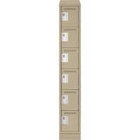 Petits casiers Clean Line, 6 niveaux, 12" x 18" x 82", Acier, Beige, Rivet (assembl&eacute;) Waymarc Industries Inc