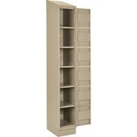 Clean Line Lockerette , 6 -tier, Bank of 4, 48" x 18" x 82", Steel, Beige, Rivet (Assembled) Waymarc Industries Inc