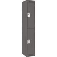 Clean Line Lockers, 2 -tier, 12" x 18" x 72", Steel, Charcoal, Rivet (Assembled) Waymarc Industries Inc