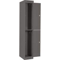 Clean Line Lockers, 2 -tier, Bank of 4, 48" x 18" x 72", Steel, Charcoal, Rivet (Assembled) Waymarc Industries Inc