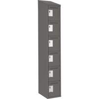 Clean Line Lockerette, 6 -tier, 12" x 18" x 78", Steel, Charcoal, Rivet (Assembled) Waymarc Industries Inc