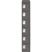 Clean Line Lockerette, 6 -tier, 12" x 18" x 78", Steel, Charcoal, Rivet (Assembled) Waymarc Industries Inc
