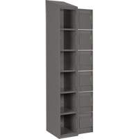 Clean Line Lockerette, 6 -tier, Bank of 4, 48" x 18" x 78", Steel, Charcoal, Rivet (Assembled) Waymarc Industries Inc