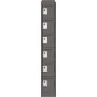 Clean Line Lockerette, 6 -tier, 12" x 18" x 82", Steel, Charcoal, Rivet (Assembled) Waymarc Industries Inc