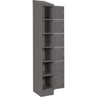 Clean Line Lockerette, 6 -tier, Bank of 4, 48" x 18" x 82", Steel, Charcoal, Rivet (Assembled) Waymarc Industries Inc