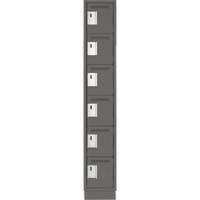 Clean Line Lockerette, 6 -tier, 12" x 18" x 76", Steel, Charcoal, Rivet (Assembled) Waymarc Industries Inc