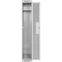 Clean Line Lockers, 12" x 12" x 72", Steel, Grey, Rivet (Assembled), Perforated Waymarc Industries Inc