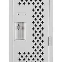 Clean Line™ Lockers, Bank of 2, 24" x 15" x 72", Steel, Grey, Rivet (Assembled), Perforated FK693 | Waymarc Industries Inc