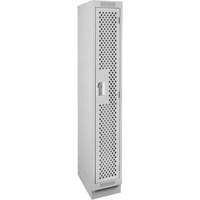 Clean Line Lockers, 12" x 18" x 76", Steel, Grey, Rivet (Assembled), Perforated Waymarc Industries Inc