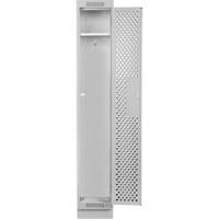 Clean Line Lockers, 12" x 18" x 76", Steel, Grey, Rivet (Assembled), Perforated Waymarc Industries Inc