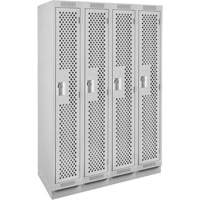 Clean Line Lockers, Bank of 4, 48" x 18" x 76", Steel, Grey, Rivet (Assembled), Perforated Waymarc Industries Inc