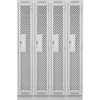 Clean Line Lockers, Bank of 4, 48" x 18" x 76", Steel, Grey, Rivet (Assembled), Perforated Waymarc Industries Inc