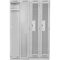 Clean Line Lockers, Bank of 4, 48" x 18" x 76", Steel, Grey, Rivet (Assembled), Perforated Waymarc Industries Inc