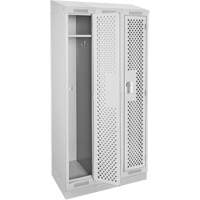 Clean Line Lockers, Bank of 3, 36" x 12" x 82", Steel, Grey, Rivet (Assembled), Perforated Waymarc Industries Inc