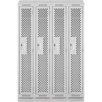 Clean Line Lockers, Bank of 4, 48" x 12" x 82", Steel, Grey, Rivet (Assembled), Perforated Waymarc Industries Inc