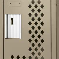 Clean Line™ Lockers, 2 -tier, 12" x 15" x 72", Steel, Beige, Rivet (Assembled), Perforated FK756 | Waymarc Industries Inc