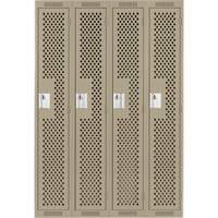 Casiers Clean Line, Bloc de 4, 48" x 12" x 72", Acier, Beige, Rivet (assembl&eacute;), Perfor&eacute; Waymarc Industries Inc