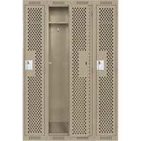 Casiers Clean Line, Bloc de 4, 48" x 12" x 72", Acier, Beige, Rivet (assembl&eacute;), Perfor&eacute; Waymarc Industries Inc