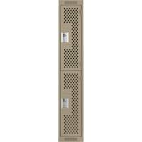 Clean Line™ Lockers, 2 -tier, 12" x 15" x 72", Steel, Beige, Rivet (Assembled), Perforated FK756 | Waymarc Industries Inc