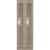 Clean Line Lockers, Bank of 2, 24" x 18" x 76", Steel, Beige, Rivet (Assembled), Perforated Waymarc Industries Inc