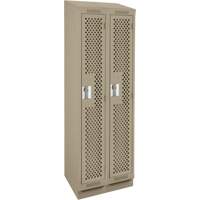 Clean Line Lockers, Bank of 2, 24" x 12" x 82", Steel, Beige, Rivet (Assembled), Perforated Waymarc Industries Inc