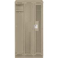 Clean Line Lockers, Bank of 3, 36" x 12" x 82", Steel, Beige, Rivet (Assembled), Perforated Waymarc Industries Inc