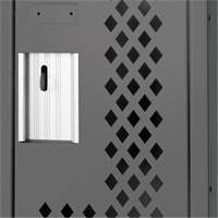 Clean Line™ Lockers, 2 -tier, 12" x 15" x 72", Steel, Charcoal, Rivet (Assembled), Perforated FK816 | Waymarc Industries Inc