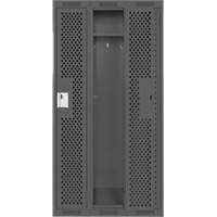 Clean Line Lockers, Bank of 3, 36" x 12" x 72", Steel, Charcoal, Rivet (Assembled), Perforated Waymarc Industries Inc