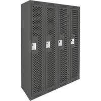 Casiers Clean Line, Bloc de 4, 48" x 12" x 72", Acier, Charbon, Rivet (assembl&eacute;), Perfor&eacute; Waymarc Industries Inc