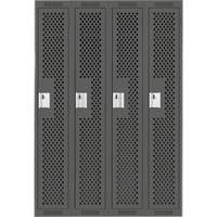 Casiers Clean Line, Bloc de 4, 48" x 12" x 72", Acier, Charbon, Rivet (assembl&eacute;), Perfor&eacute; Waymarc Industries Inc