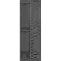 Casiers Clean Line, 2 niveaux, Bloc de 2, 24" x 15" x 72", Acier, Charbon, Rivet (assembl&eacute;), Perfor&eacute; Waymarc Industries Inc