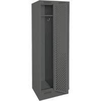 Clean Line Lockers, Bank of 2, 24" x 18" x 76", Steel, Charcoal, Rivet (Assembled), Perforated Waymarc Industries Inc