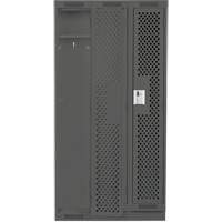 Clean Line Lockers, Bank of 3, 36" x 18" x 76", Steel, Charcoal, Rivet (Assembled), Perforated Waymarc Industries Inc