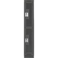 Clean Line Lockers, 2 -tier, 12" x 15" x 76", Steel, Charcoal, Rivet (Assembled), Perforated Waymarc Industries Inc