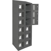 Assembled Lockerettes Clean Line Perforated Economy Lockers, 6 -tier, Bank of 2, 18" x 72" x 12", Steel Waymarc Industries Inc