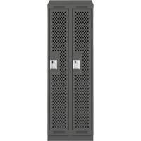 Clean Line Lockers, Bank of 2, 24" x 12" x 82", Steel, Charcoal, Rivet (Assembled), Perforated Waymarc Industries Inc