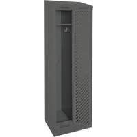 Clean Line Lockers, Bank of 2, 24" x 12" x 82", Steel, Charcoal, Rivet (Assembled), Perforated Waymarc Industries Inc