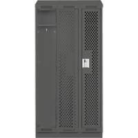 Clean Line Lockers, Bank of 3, 36" x 12" x 82", Steel, Charcoal, Rivet (Assembled), Perforated Waymarc Industries Inc