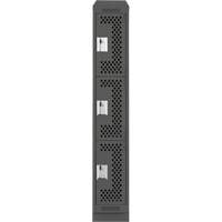 Clean Line Lockers, 3 -tier, 12" x 18" x 82", Steel, Charcoal, Rivet (Assembled), Perforated Waymarc Industries Inc