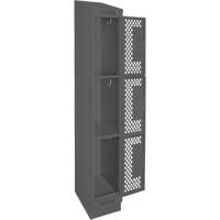 Clean Line Lockers, 3 -tier, 12" x 18" x 82", Steel, Charcoal, Rivet (Assembled), Perforated Waymarc Industries Inc