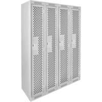 Casiers Clean Line, Bloc de 4, 48" x 12" x 72", Acier, Gris, Rivet (assembl&eacute;), Perfor&eacute; Waymarc Industries Inc