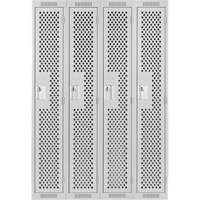 Casiers Clean Line, Bloc de 4, 48" x 12" x 72", Acier, Gris, Rivet (assembl&eacute;), Perfor&eacute; Waymarc Industries Inc