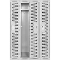 Casiers Clean Line, Bloc de 4, 48" x 12" x 72", Acier, Gris, Rivet (assembl&eacute;), Perfor&eacute; Waymarc Industries Inc
