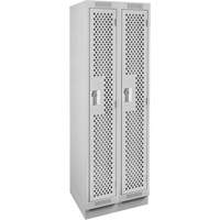 Casiers Clean Line, Bloc de 2, 24" x 18" x 76", Acier, Gris, Rivet (assembl&eacute;), Perfor&eacute; Waymarc Industries Inc