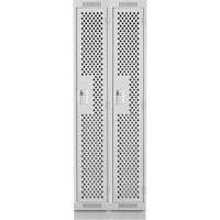 Casiers Clean Line, Bloc de 2, 24" x 18" x 76", Acier, Gris, Rivet (assembl&eacute;), Perfor&eacute; Waymarc Industries Inc