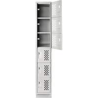 Assembled Lockerettes Clean Line™ Perforated Economy Lockers FJ505 | Waymarc Industries Inc