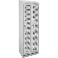 Casiers Clean Line, Bloc de 2, 24" x 12" x 82", Acier, Gris, Rivet (assembl&eacute;), Perfor&eacute; Waymarc Industries Inc