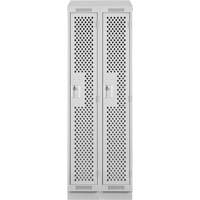 Casiers Clean Line, Bloc de 2, 24" x 12" x 82", Acier, Gris, Rivet (assembl&eacute;), Perfor&eacute; Waymarc Industries Inc